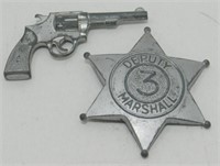 Tootsietoy Badge & Toy Gun