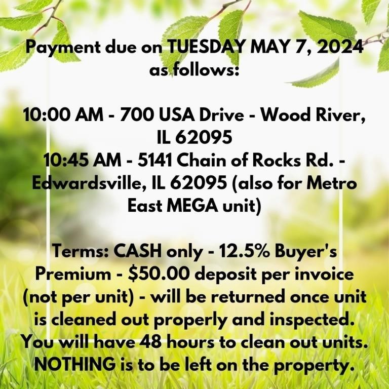 Payment & Location Info
