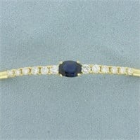 Sapphire and Diamond Bracelet in 18k Yellow Gold