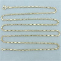 30 Inch Box Link Chain Necklace in 14k Yellow Gold