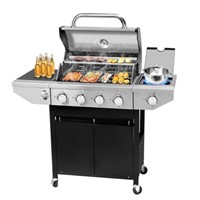 Unovivy 4-Burner Propane Gas BBQ Grill with Side
