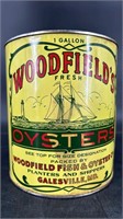 Antique Woodfields Galesville Md Oyster Can 1 Gal