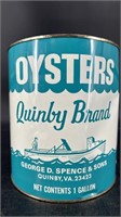 Antique Quinby Brand Quinby Va Oyster Can 1 Gal