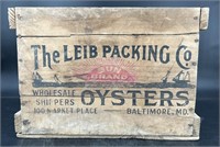 Antique Leib Packing Baltimore Md Oyster Box