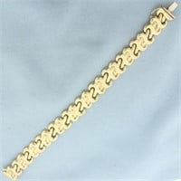 Italian Designer Link Bracelet in 14k Yellow Gold