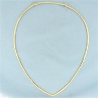 Italian V Shaped Neck Omega Necklace with Extender