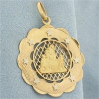 Ave Maria Mary Magdalene and Jesus Pendant in 18k