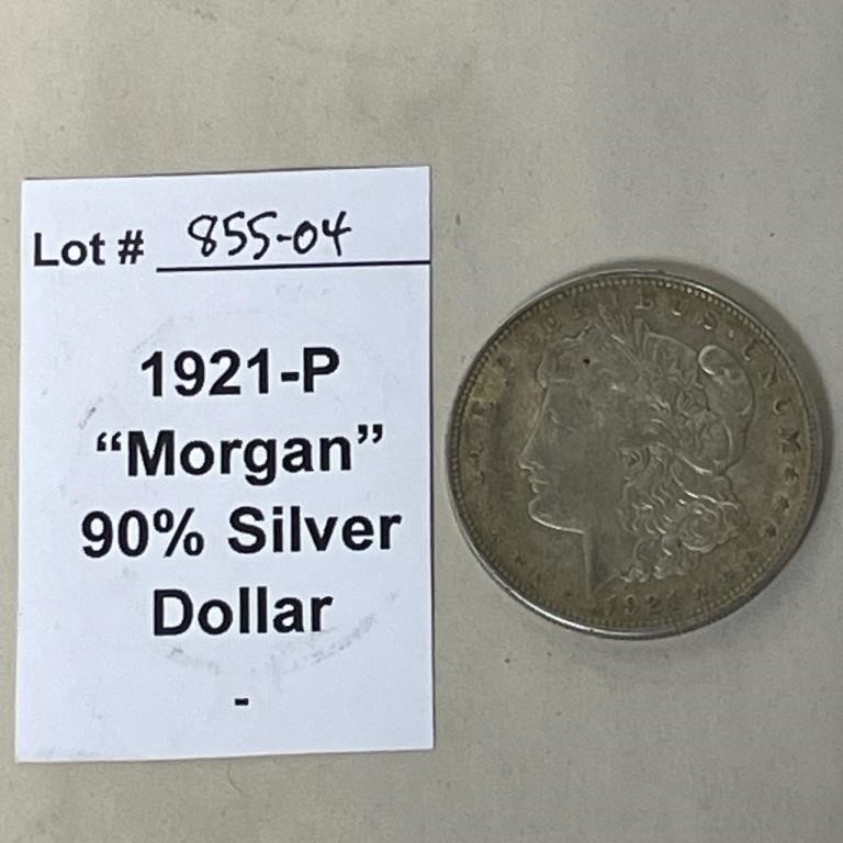 1921-P "Morgan" 90% Silver Dollar
