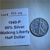 1940-P Half Dollar, 90% Silver