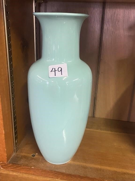 Beautiful Made In Japan Lg Turquoise Vase 12"