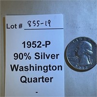 1952-P Quarter, 90% Silver