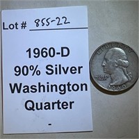 1960-D Quarter, 90% Silver