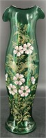 Vintage Tall French Emerald Hp Vase