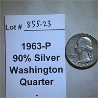 1963-P Quarter, 90% Silver