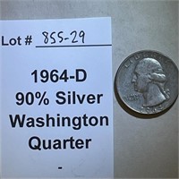 1964-D Quarter, 90% Silver