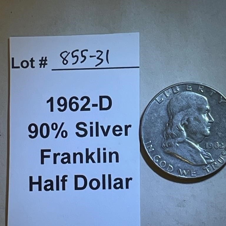 1962-D Half Dollar, 90% Silver