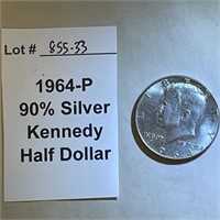 1964-P Half Dollar, 90% Silver