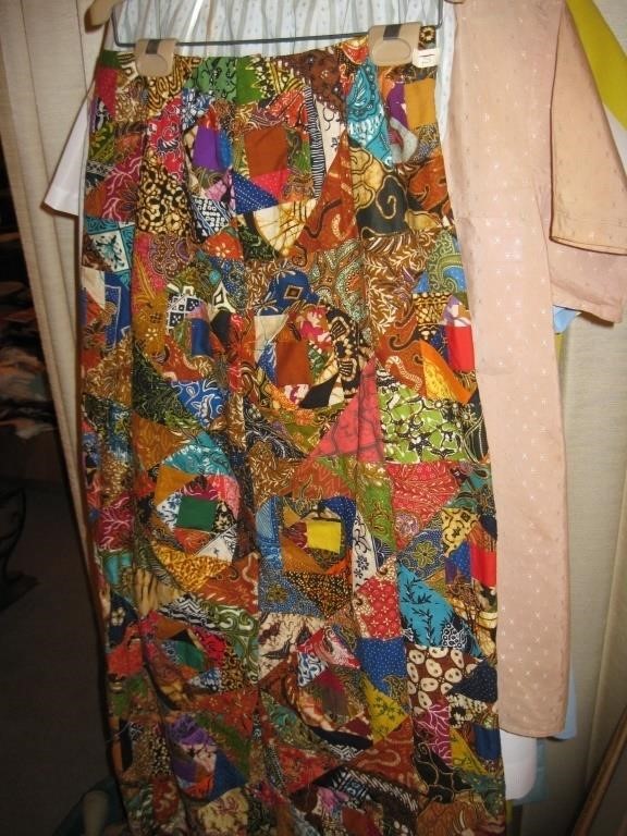 Retro Patchwork Long Skirt- Size small