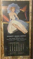 1958 Everett Brake Supply Pinup Poster Calendar