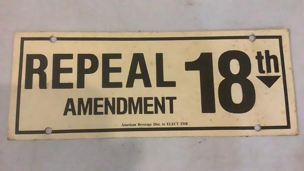 Repeal 18th Amendment Cardboard License Plate