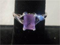 Sterling Silver & Amethyst Ring 1.9gr TW Size 7