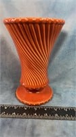 McCoy 8" Burnt Orange Swirl Vase