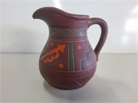 Native American Style Pitcher, 7in X 6in