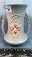 Hull Pottery Orchid Double Handle Vase, 304-6 1/2"
