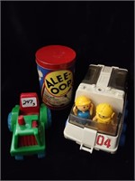 Alee-Oop Wood Toy Game & (2) Toy Vehicles