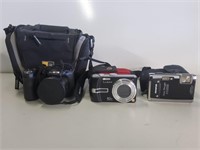 3 Digital Cameras w/ Cases