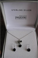 New Swarovski Crystal on Sterling Chain & Earrings