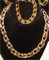 Retro Gold Corolite Necklace & Bracelet