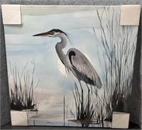 Grey Heron Look Food Canvas Picture 
Height 36”