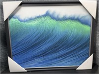 New, THE WAVE Board Picture Framed In Black Frame