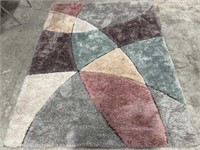 Multi Color Shag Grey / Lilac Area Rug 7 2” x 5
