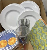 Assorted Indoor / Outdoor Use Plates , Flatware