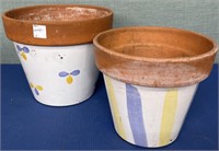 Painted Flower Pots 2 Pcs