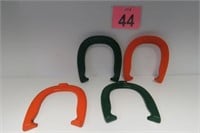 Set Of 4 Double Ringer Metal Horseshoes
