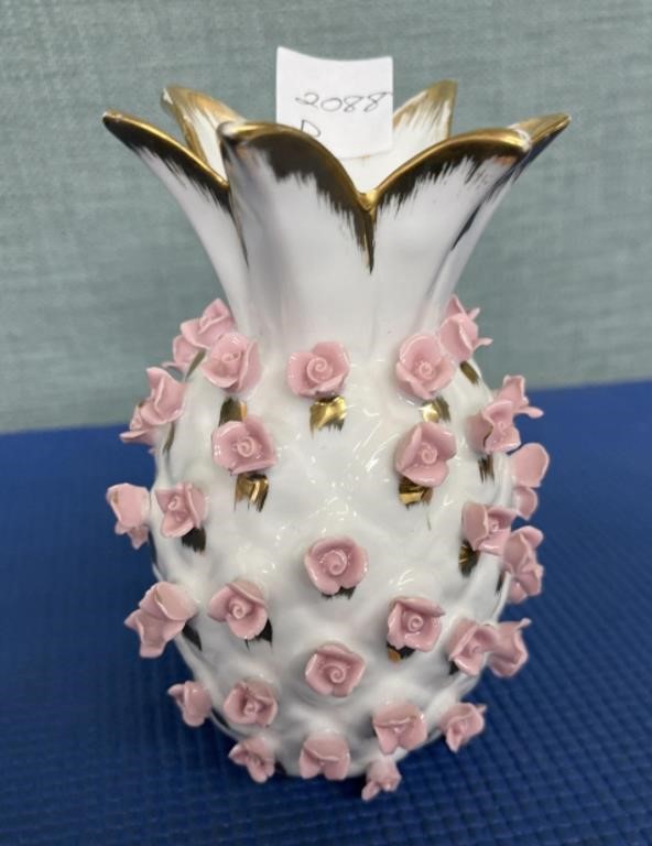 Lefton Pineapple Vase Mid Century 5.5” h