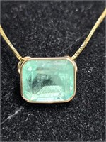 $4120 14K  3.73G, Natural Emerald-Colombia 7.90Ct,
