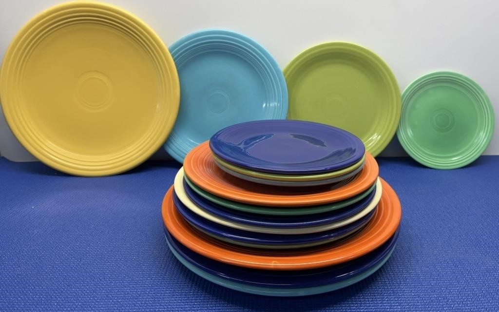 Fiesta Plates , Assorted Sizes (, some unmarked )