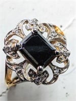 $6000 10K  Lab Black Diamond 1.50Ct + 0.08Ct, 3 G