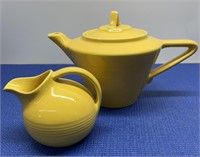 Vintage Harlequin Yellow Tea Pot , Small Creamer