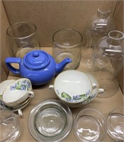 Hurricane Lantern Glass Tops ( 1 chipped) , Tea