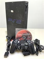 PS2 Gaming Console w/ Controller, Cords & Game.