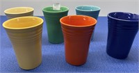 Fiesta 6 Pcs Water Cups , Assorted colors