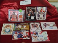 APPROX 9 ASSORTED GAME WORN JERSEY TRADING CARDS