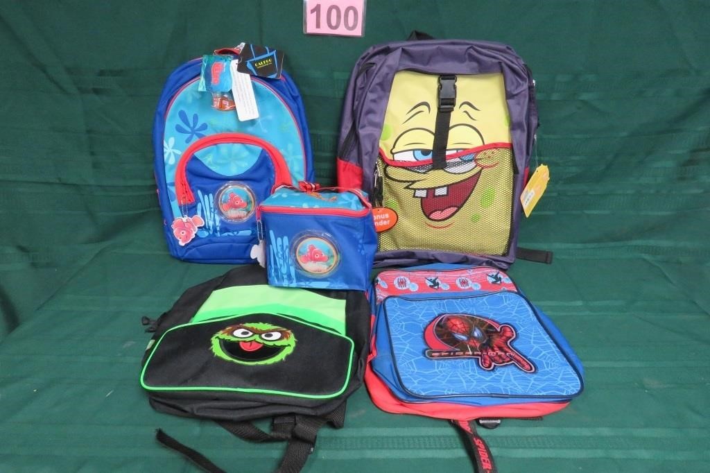 4 New Kids Backpacks 1 w/ Lunch Pal