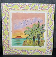 Sunrise Over The Palms by Hampton Board Painting