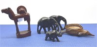Miniature Wood Animals 5 Pcs